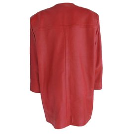 Givenchy-Givenchy  Lamb  Leather  Coat-Red
