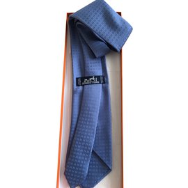 Hermès-Gravata e sua bolsa-Azul