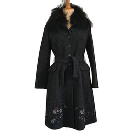 Miu Miu-Coats, Outerwear-Dark grey