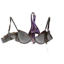 Ensemble Soutien Gorge et String Eres Violet Polyamide Violet