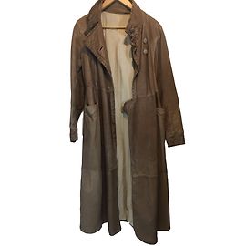 Marni Leather Coat Chestnut Other