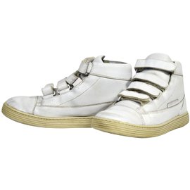 Autre Marque-N198 baskets little marc jacobs cuir blanc t.36 uk 3-Blanc