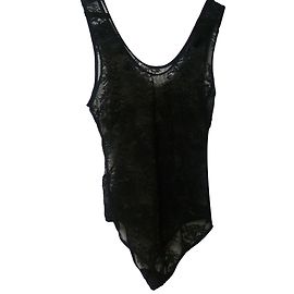 Autre Marque Schwarzer Body aus Spitze Schwarz