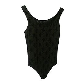 Wolford Black Strapless Bodysuit with Leaf Relief Effect Black