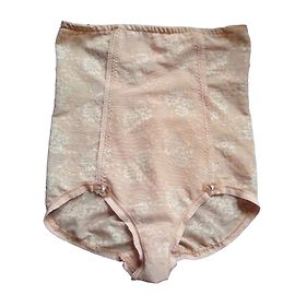 Autre Marque Calcinha Modeladora Ventre Plano Renda Rosa Bege Carne