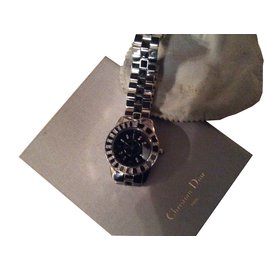 Dior-Relógio de cristal com diamantes 28MILÍMETROS-Prata