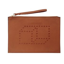 Clutch Pierre Hardy de couro caramelo Caramelo