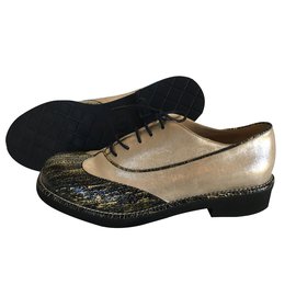 Chanel-Lace ups-Golden