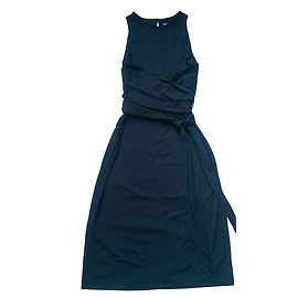 Ralph Lauren Ärmelloses Schwarzes Langer Kleid mit Gürtel S Schwarz