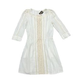 Robe Maje en coton blanc à manches 3/4 Blanc