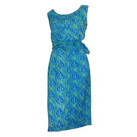 Autre Marque Mini vestido Neiman Marcus azul verde algodón Azul Verde