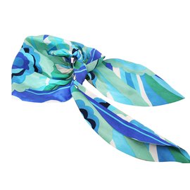 Juicy Couture-pañuelo de playa de seda-Azul,Multicolor,Verde