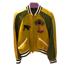 Valentino-Valentino silk bomber jacket IT38-Yellow
