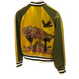Valentino-Valentino silk bomber jacket IT38-Yellow