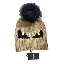 Fendi-Hats-Beige