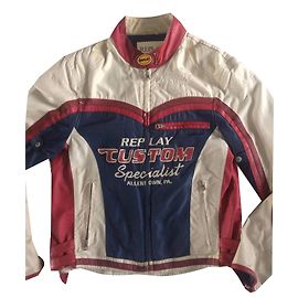 Autre Marque Veste Replay Custom Specialist Blanc Rouge Bleu Marine