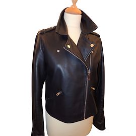 Claudie Pierlot Biker jackets Navy blue