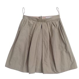 Falda Carven de algodón beige con corte evasé Beige
