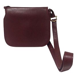 Borsa a tracolla Cartier in pelle rosso scuro Bordò