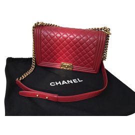 Chanel-saco de menino chanel-Vermelho