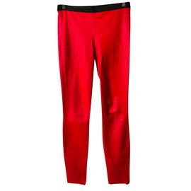 Theory-calça, leggings-Preto,Vermelho
