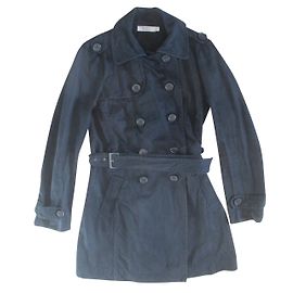 Gabardina de algodón negra Comptoir Des Cotonniers 40FR Negro