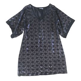Robe à sequins noire Scarlett Roos Noir Métallisé