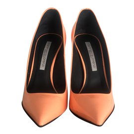 Gianmarco Lorenzi-GIANMARCO LORENZI Zapatos de tacón alto de charol-Naranja,Coral