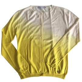 Dior gravata e corante degradado amarelo Amarelo