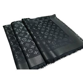 Louis Vuitton Klassischer Monogrammschal Schwarz