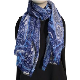 Etro Cachecol Branco Azul