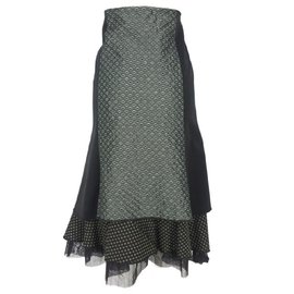Autre Marque-Vassalli Layered Flare Skirt-Black