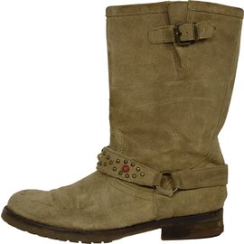 Pom d'Api Boots Beige Deerskin Beige