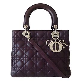 Christian Dior SAC LADY DIOR CUIR MOYEN MODELE Violet