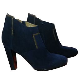 Hermès Ankle Boots Blue Deerskin Blue