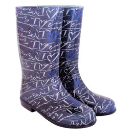 Armani blue rubber boots 38 Blue