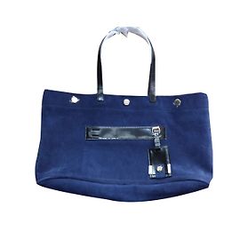 Borsa tote Kenzo Bike in velluto blu navy Nero Blu