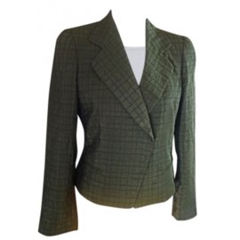 Armani Khaki Silk Blazer Jacket Khaki