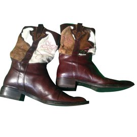 Autre Marque-Stivali vintage da cowboy di Franco Martini-Marrone