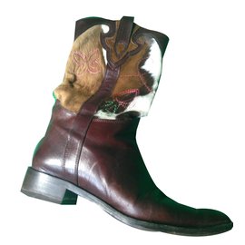 Autre Marque-Stivali vintage da cowboy di Franco Martini-Marrone