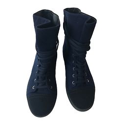 Chanel Sneakers Navy Blue and Black Cloth Navy blue