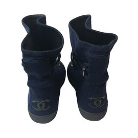 Chanel-zapatillas-Azul marino