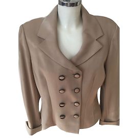 Chantal Thomass Wool Jacket Beige 44FR Beige