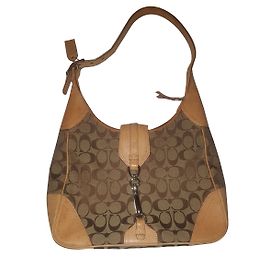 Coach Handbag Brown Cloth Brown