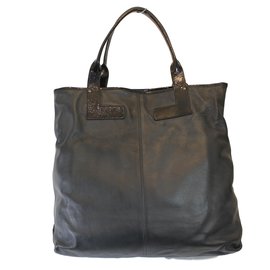 Autre Marque-Bolso tote de cuero color lamarthe-Negro,Gris