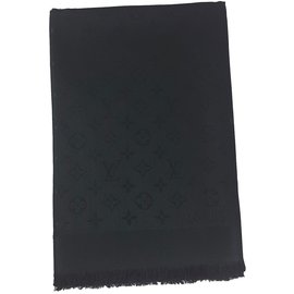 Louis Vuitton-Louis Vuitton-Schal-Monogramm-Schwarzes-Schwarz