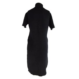 Balenciaga-Vestido Balentaga De Lana Negro-Negro