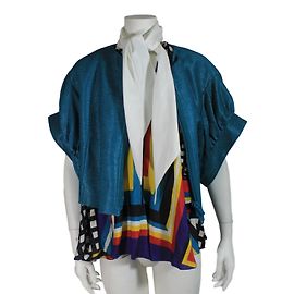 Autre Marque Ärmellose Jacke und Bluse Set Blau Blau