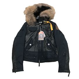 Parajumpers Down Jacket Navy Blue Black Leather Navy blue