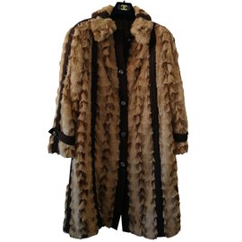 Fur Coat Loewe Brown Beige